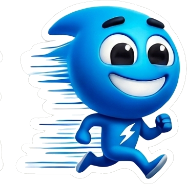 Quicklee mascot running fast