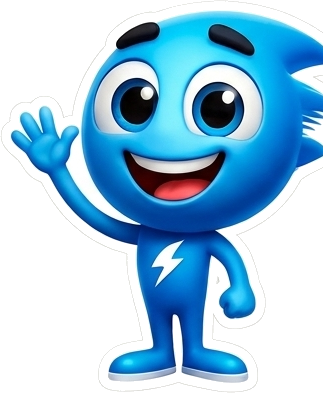 Quicklee mascot waving hello